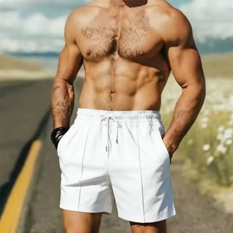 2026 summer 3D men's white sports shorts casual five quarter pants elastic waist drawstring design breathable quick drying pants
2026 summer 3D men's white sports shorts casual five quarter pants elastic waist drawstring design breathable quick drying pants