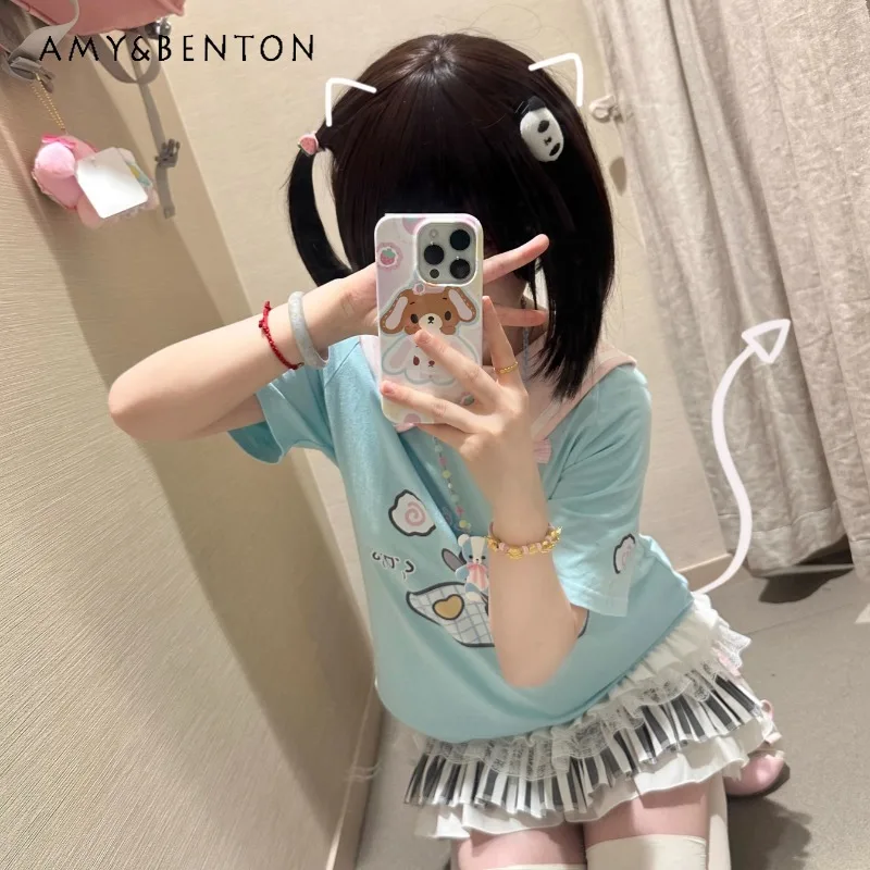 2024 Japanese Original Navy Collar Cute Summer New Loose and Versatile Daily Lake Blue Cartoon Short-sleeved T-shirt For Girls
2024 Japanese Original Navy Collar Cute Summer New Loose and Versatile Daily Lake Blue Cartoon Short-sleeved T-shirt For Girls