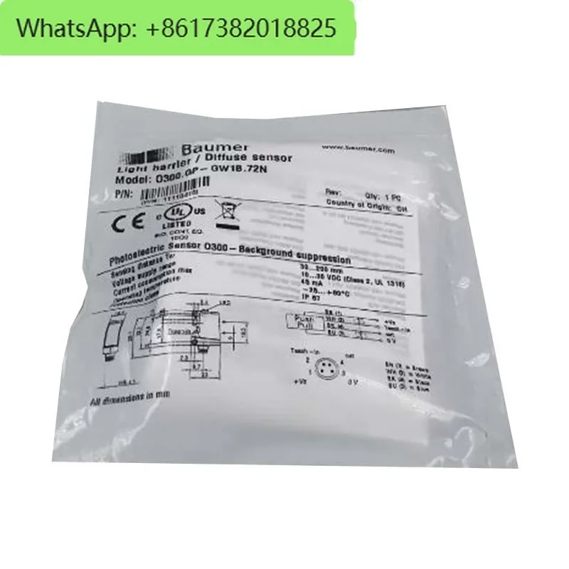 O300.GP-GW1B.72N Diffuse reflection photoelectric switch New original background suppression photoelectric sensor
O300.GP-GW1B.72N Diffuse reflection photoelectric switch New original background suppression photoelectric sensor