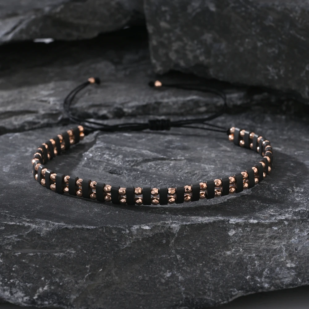 1PC 2024 Men's Jewelry Trendy Unique Cutting Hematite Stack Rose Golden Beaded Bracelets for Men Valentine's Handmade Gift
1PC 2024 Men's Jewelry Trendy Unique Cutting Hematite Stack Rose Golden Beaded Bracelets for Men Valentine's Handmade Gift