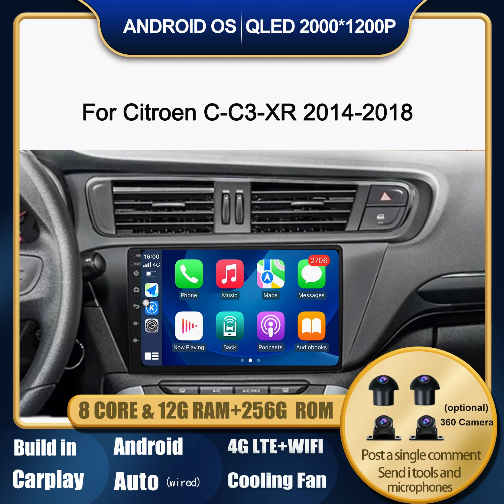 Умные автомобильные системы для Citroen C-C3-XR 2014-2018 Android Carplay Мониторы Мультимедийный плеер Инструменты для GPS-навигации Bluetooth 4G
Умные автомобильные системы для Citroen C-C3-XR 2014-2018 Android Carplay Мониторы Мультимедийный плеер Инструменты для GPS-навигации Bluetooth 4G