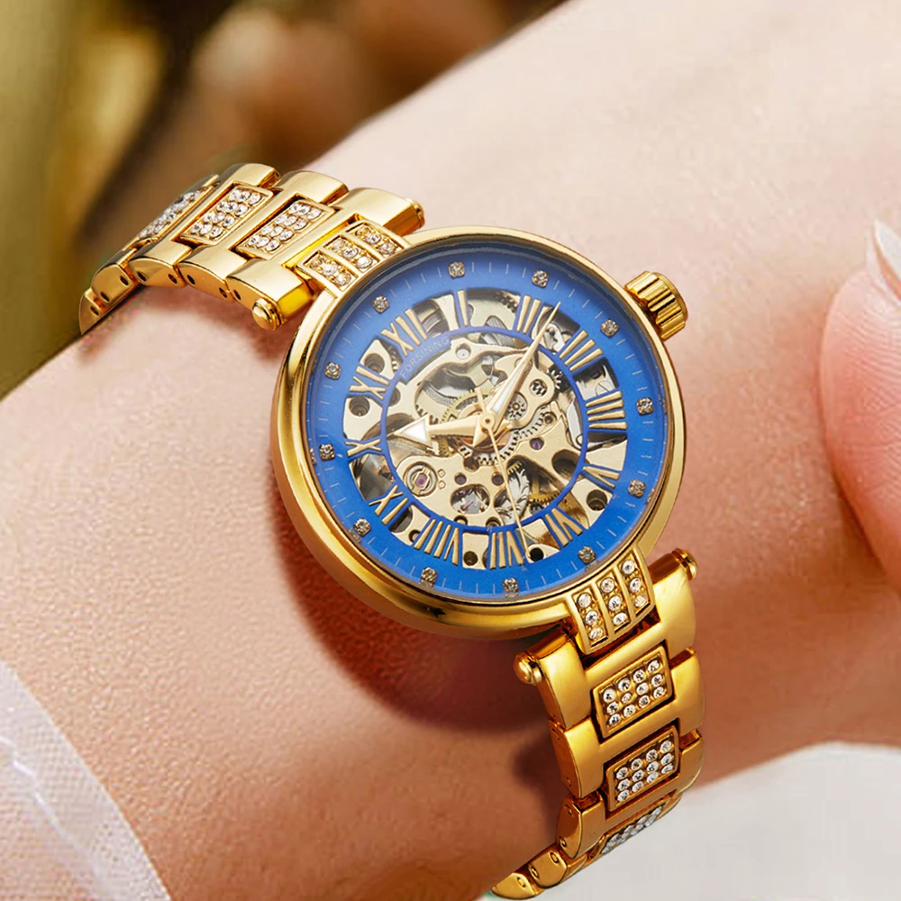 FORSINING Women Watch Automatic Manual Mechanical Open Heart Ladies Skeleton Dial Stainless Steel Bracelet with Butterfly Clasp
FORSINING Women Watch Automatic Manual Mechanical Open Heart Ladies Skeleton Dial Stainless Steel Bracelet with Butterfly Clasp