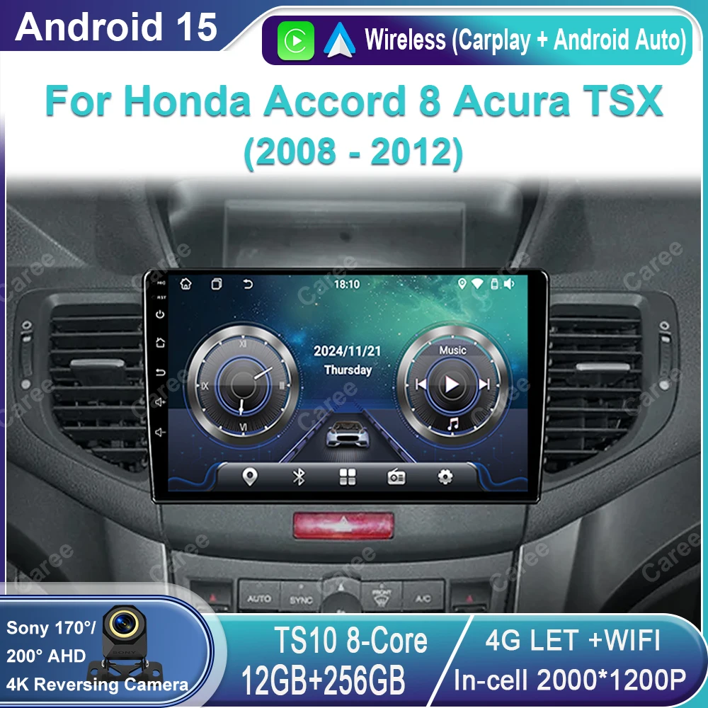 Carplay for Honda Accord 8 Acura TSX 2008 2009 2010 2011 2012 Car radio Android 15 Multimedia Video player 7862 Stereo WIFI 4G
Carplay for Honda Accord 8 Acura TSX 2008 2009 2010 2011 2012 Car radio Android 15 Multimedia Video player 7862 Stereo WIFI 4G
