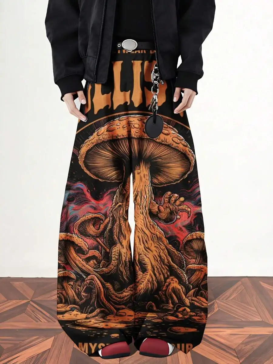 Mushroom And Octopus Print Wide Leg Pants With Bold Typography For Adults
Mushroom And Octopus Print Wide Leg Pants With Bold Typography For Adults