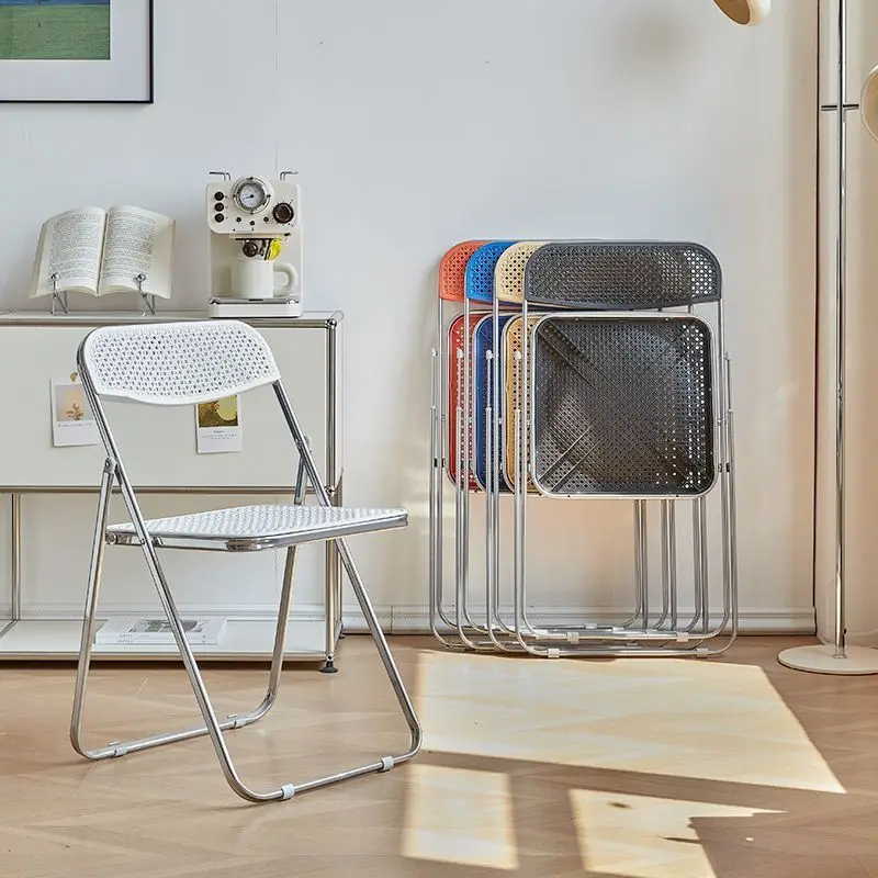 Rattan Plastic Folding Chair Home Backrest Portable Dining Chair Second-hand Leisure Folding Stool Dining Nordic Furniture
Rattan Plastic Folding Chair Home Backrest Portable Dining Chair Second-hand Leisure Folding Stool Dining Nordic Furniture