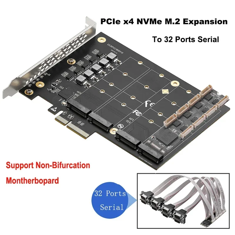 Карта расширения IOCREST PCIe X4 4 M.2 NVMe на 32 RS232 DB9, адаптер-удлинитель последовательных портов, поддержка материнской платы без раздвоения
Карта расширения IOCREST PCIe X4 4 M.2 NVMe на 32 RS232 DB9, адаптер-удлинитель последовательных портов, поддержка материнской платы без раздвоения