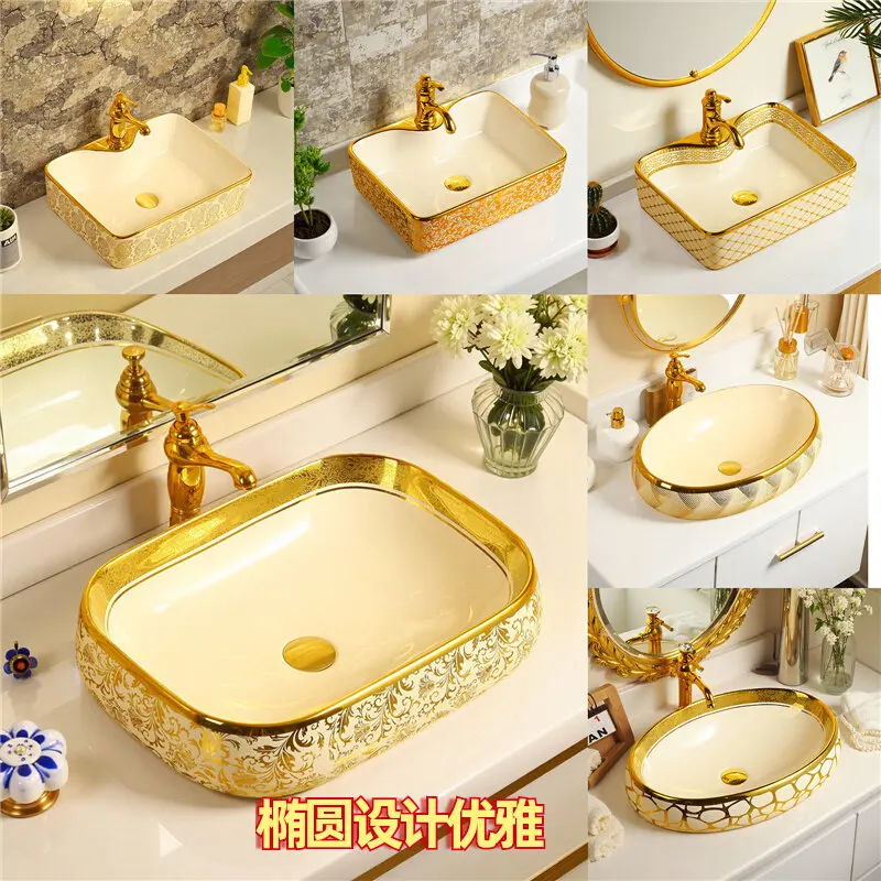 Роскошная золотая раковина для ванной комнаты, овальная, керамическая, с золотым покрытием, для домашнего использования.
Роскошная золотая раковина для ванной комнаты, овальная, керамическая, с золотым покрытием, для домашнего использования.