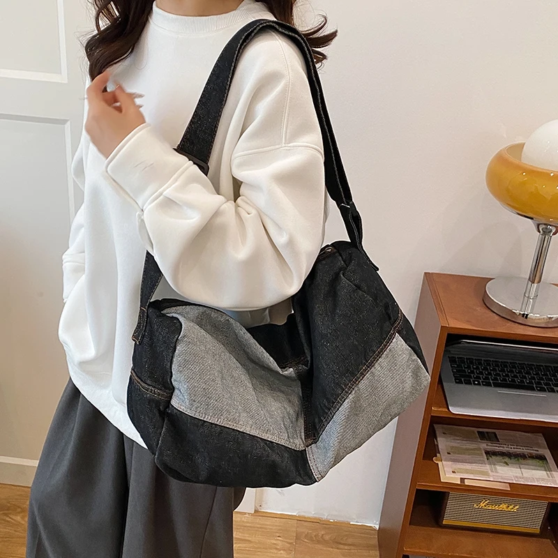 High Quality Denim Women's Bag New Jeans Cross Bag Canvas Shoulder Bag Cowboy Handbag Patchwork Messenger Bag Y2K Eco Bag Korean
High Quality Denim Women's Bag New Jeans Cross Bag Canvas Shoulder Bag Cowboy Handbag Patchwork Messenger Bag Y2K Eco Bag Korean
