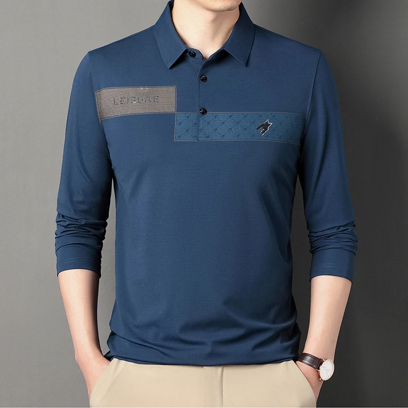 Spring Autumn Men's Polo Shirts Luxury Diamonds Printed Long Sleeve Solid Color Business Casual Man T-shirts 4XL
Spring Autumn Men's Polo Shirts Luxury Diamonds Printed Long Sleeve Solid Color Business Casual Man T-shirts 4XL