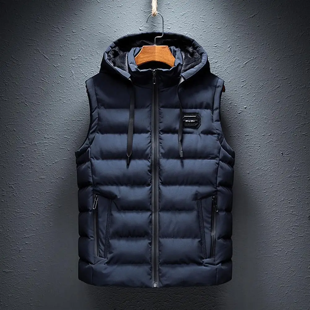 Cotton Vest with Zipper Pockets Men's Winter Hooded Cotton Vest with Drawstring Pockets Zipper Closure Thick Warm for Men
Cotton Vest with Zipper Pockets Men's Winter Hooded Cotton Vest with Drawstring Pockets Zipper Closure Thick Warm for Men