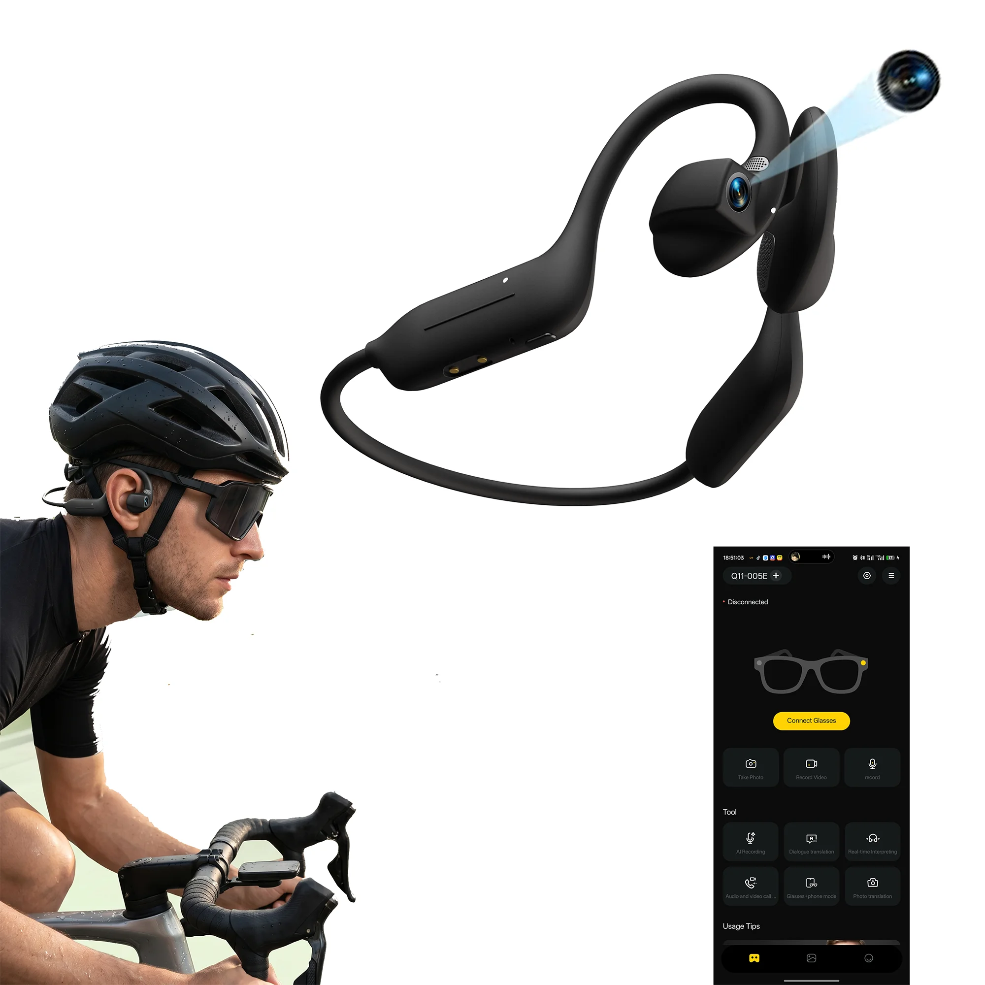 AI Camera Headphones 8MP HD Recording Smart AI Translation Ear Hanging Air Conduction Earphones Bluetooth Outdoor Cycling Record
AI Camera Headphones 8MP HD Recording Smart AI Translation Ear Hanging Air Conduction Earphones Bluetooth Outdoor Cycling Record