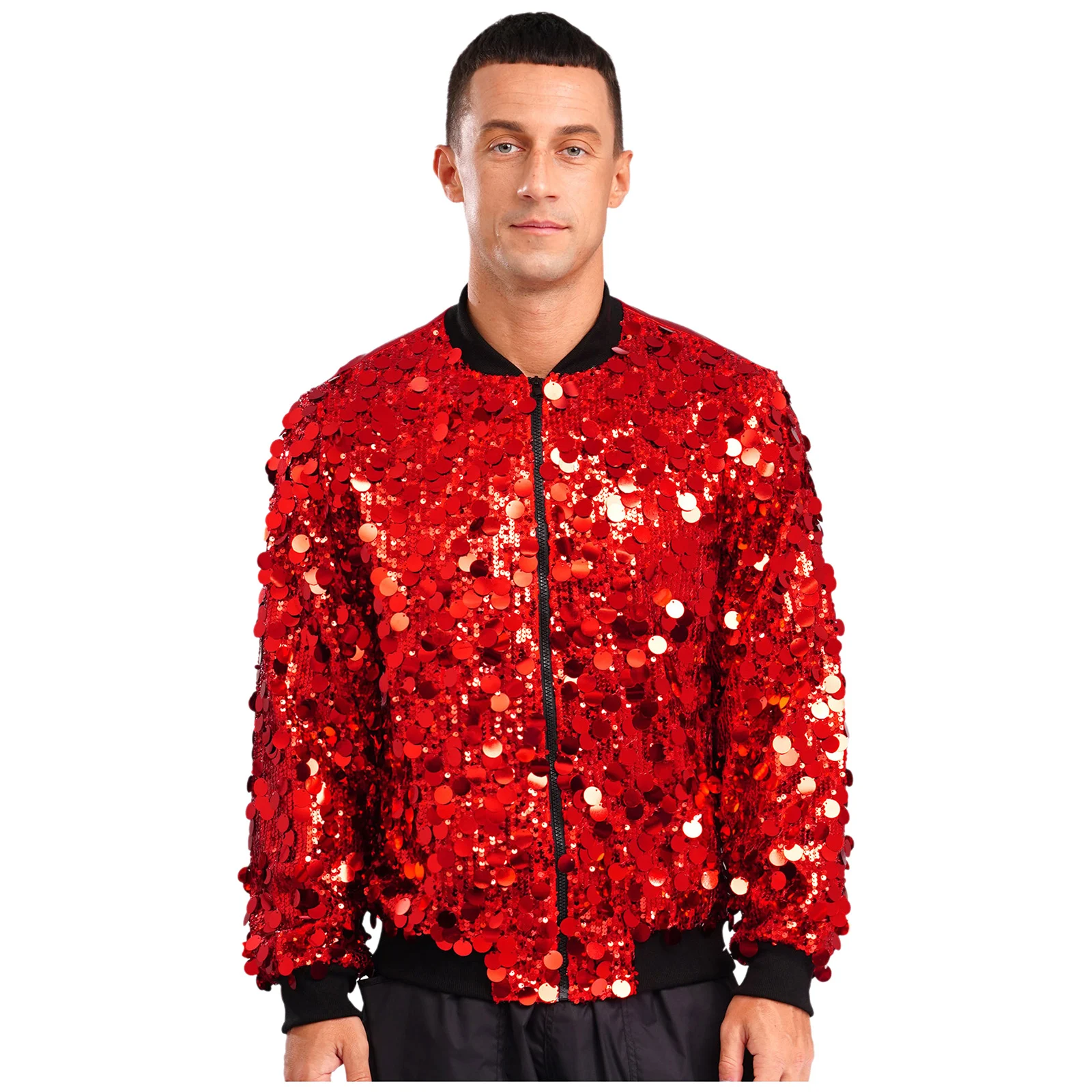 Men Sparkly Sequins Bomber Jacket Fashion Disco Party Club Dance Jacket Tops Glittery Jazz Ballroom Waltz Performance Waistcoat
Men Sparkly Sequins Bomber Jacket Fashion Disco Party Club Dance Jacket Tops Glittery Jazz Ballroom Waltz Performance Waistcoat