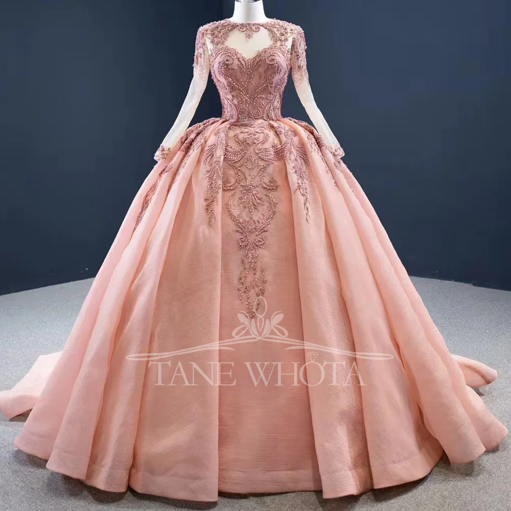 Luxury Women's Long Evening Dress 2025 Pink O-Neck Lace-Up Back Crystal Embroidery Customizable Robe De Soirée Femme
Luxury Women's Long Evening Dress 2025 Pink O-Neck Lace-Up Back Crystal Embroidery Customizable Robe De Soirée Femme