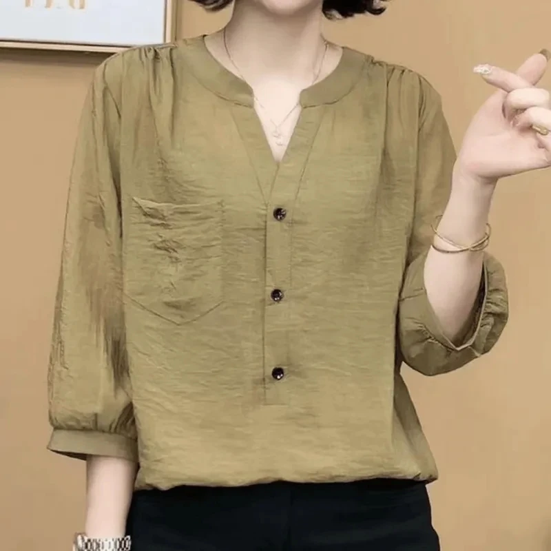 Solid color shirt Tencel hemp summer 2025 new temperament fashion age-reducing loose mother casual pullover shirt top
Solid color shirt Tencel hemp summer 2025 new temperament fashion age-reducing loose mother casual pullover shirt top