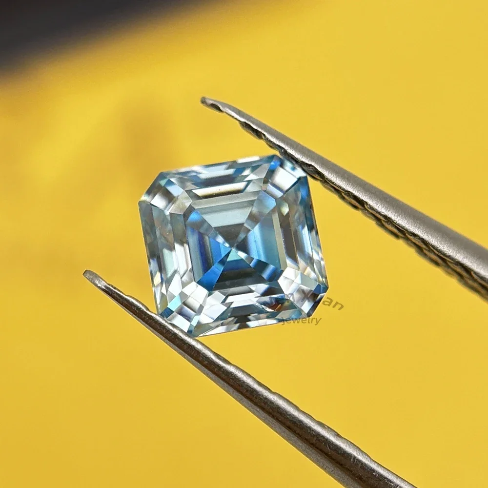 Asscher Cut Bright Ice Blue Color VVS1 Loose Moissanite Stone 6x6-10x10mm 1-5ct With GRA DIY for Jewelry Real jewelry
Asscher Cut Bright Ice Blue Color VVS1 Loose Moissanite Stone 6x6-10x10mm 1-5ct With GRA DIY for Jewelry Real jewelry