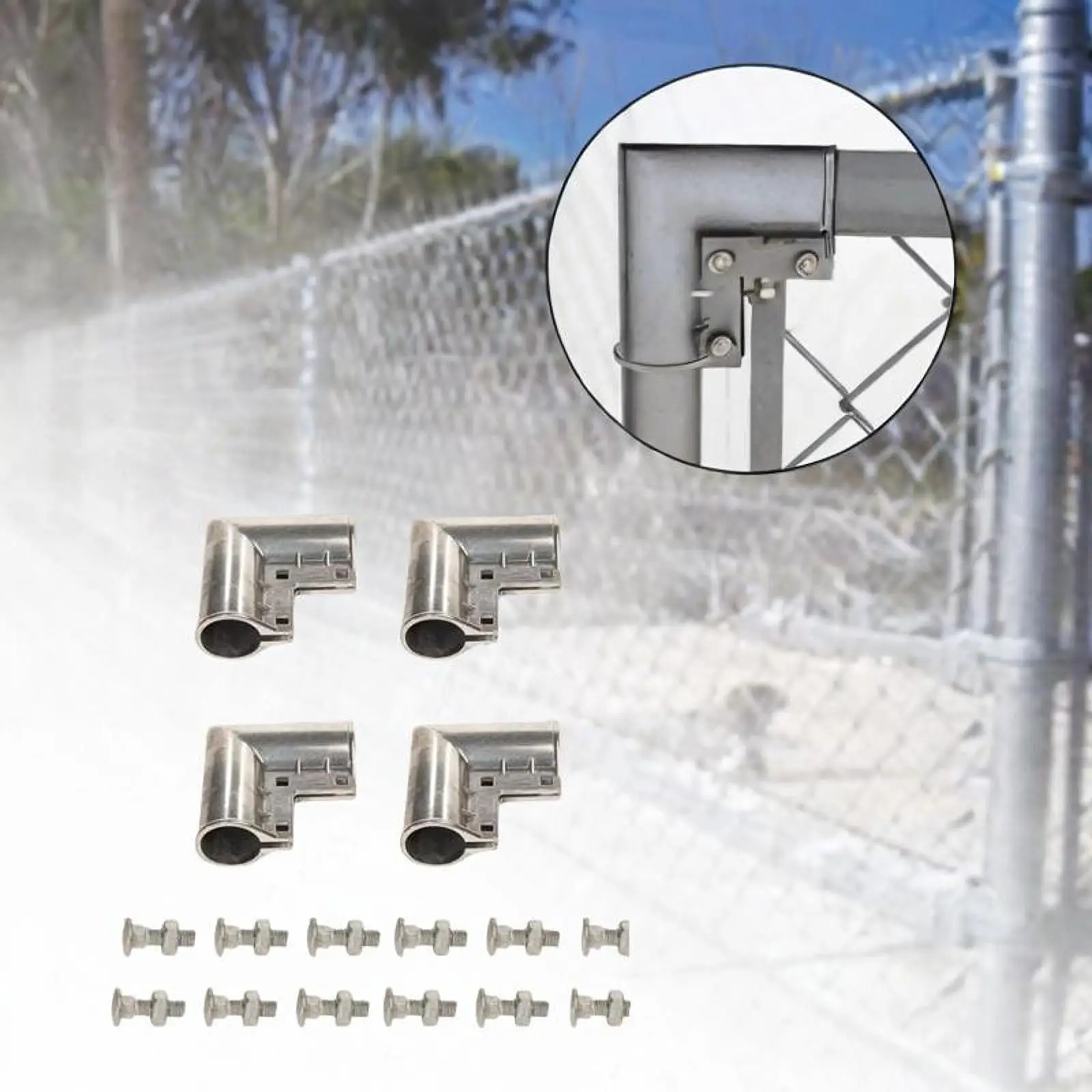 4 Pieces Gate Corner Door Corner Connector Connector Chain Link Fence Parts Garden Gate Easy Installation Top Gate Elbow
4 Pieces Gate Corner Door Corner Connector Connector Chain Link Fence Parts Garden Gate Easy Installation Top Gate Elbow