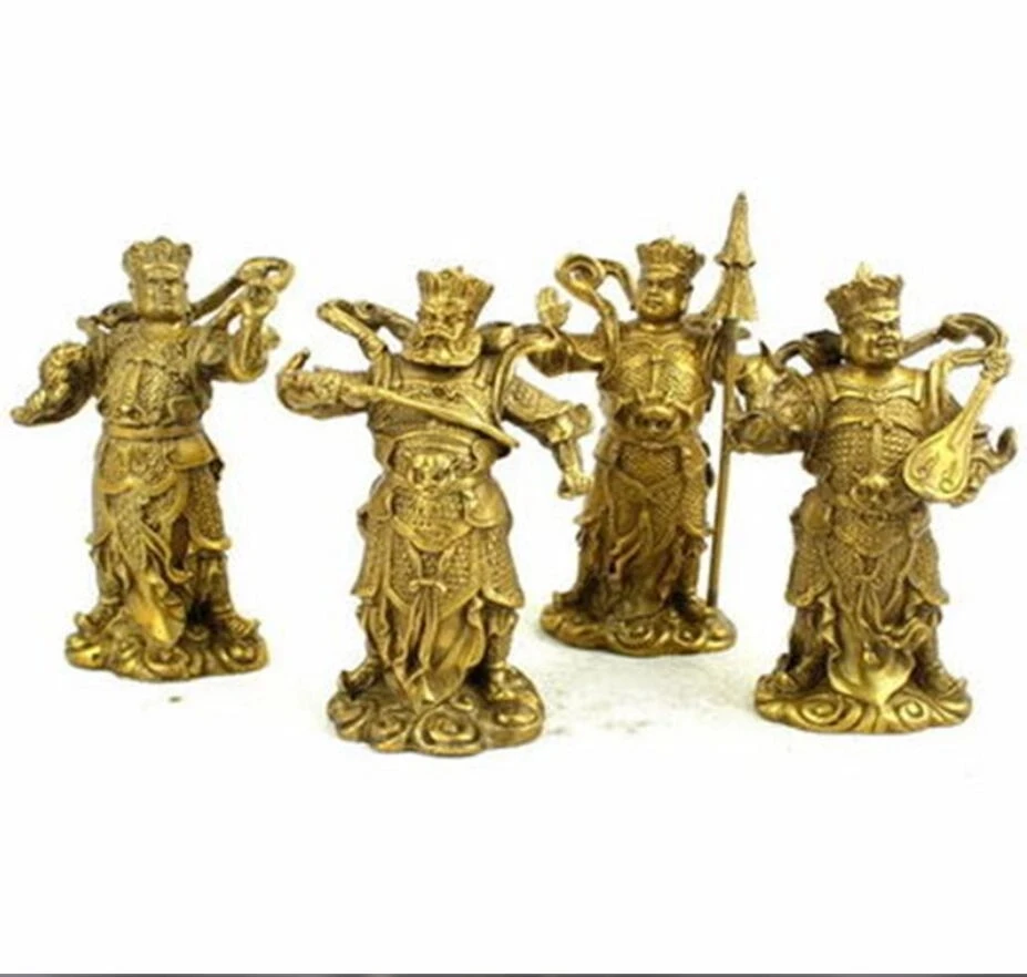 Pure copper Four Heavenly King ornaments a set of solid copper four King Kong Buddha statues
Pure copper Four Heavenly King ornaments a set of solid copper four King Kong Buddha statues