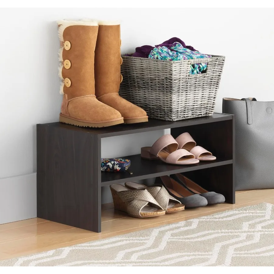 Wood Stackable 2Shelf Shoe Rack 24 INCH Espresso
Wood Stackable 2Shelf Shoe Rack 24 INCH Espresso