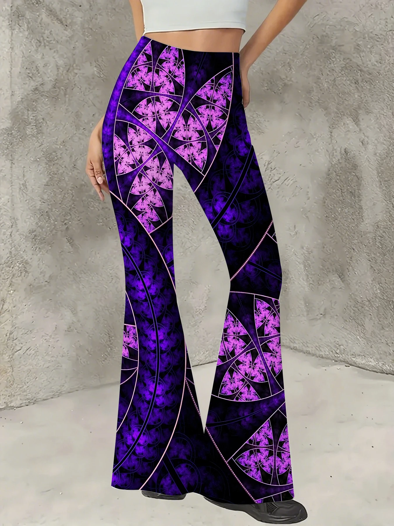 Y2K Graphic Print Flare Pants Women High Waist Knit Bell Bottom Trousers
Y2K Graphic Print Flare Pants Women High Waist Knit Bell Bottom Trousers