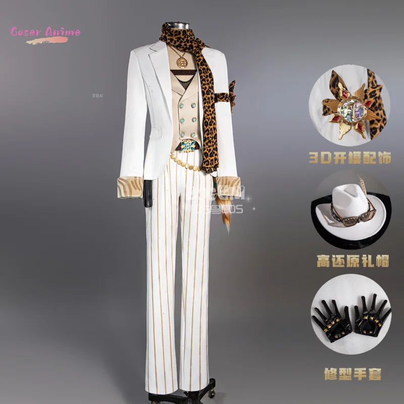 Identity V Prospector Cosplay Costume Norton Campbell Uniform Hat Glasses Gambler in The Spotlight Halloween Women Men Props
Identity V Prospector Cosplay Costume Norton Campbell Uniform Hat Glasses Gambler in The Spotlight Halloween Women Men Props
