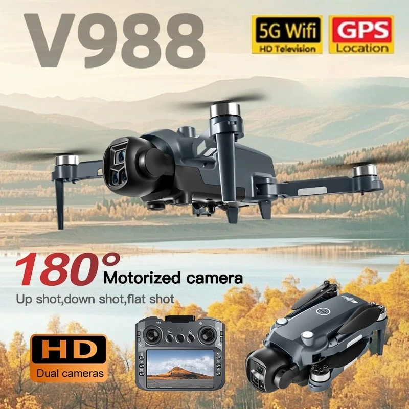 Original new V988 5G drone, 4K professional HD dual-camera aerial photography remote control aircraft quadcopter toy dron, 3000m
Original new V988 5G drone, 4K professional HD dual-camera aerial photography remote control aircraft quadcopter toy dron, 3000m