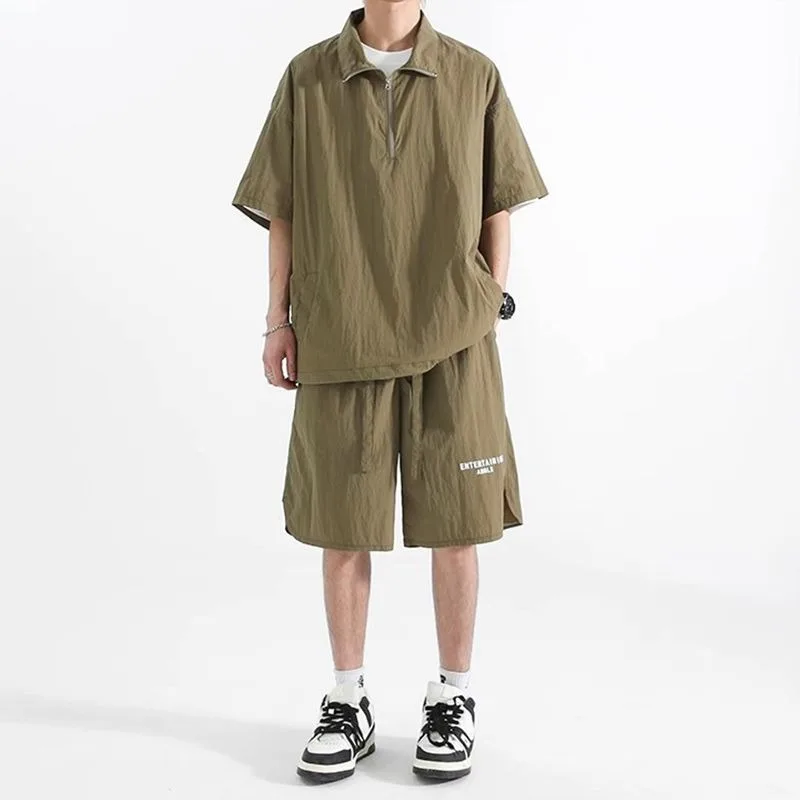 Men's POLO Ice Silk Two Piece Set Summer Quick Dry Loose Fit Short Sleeve Shirt Shorts Casual Sportswear
Men's POLO Ice Silk Two Piece Set Summer Quick Dry Loose Fit Short Sleeve Shirt Shorts Casual Sportswear