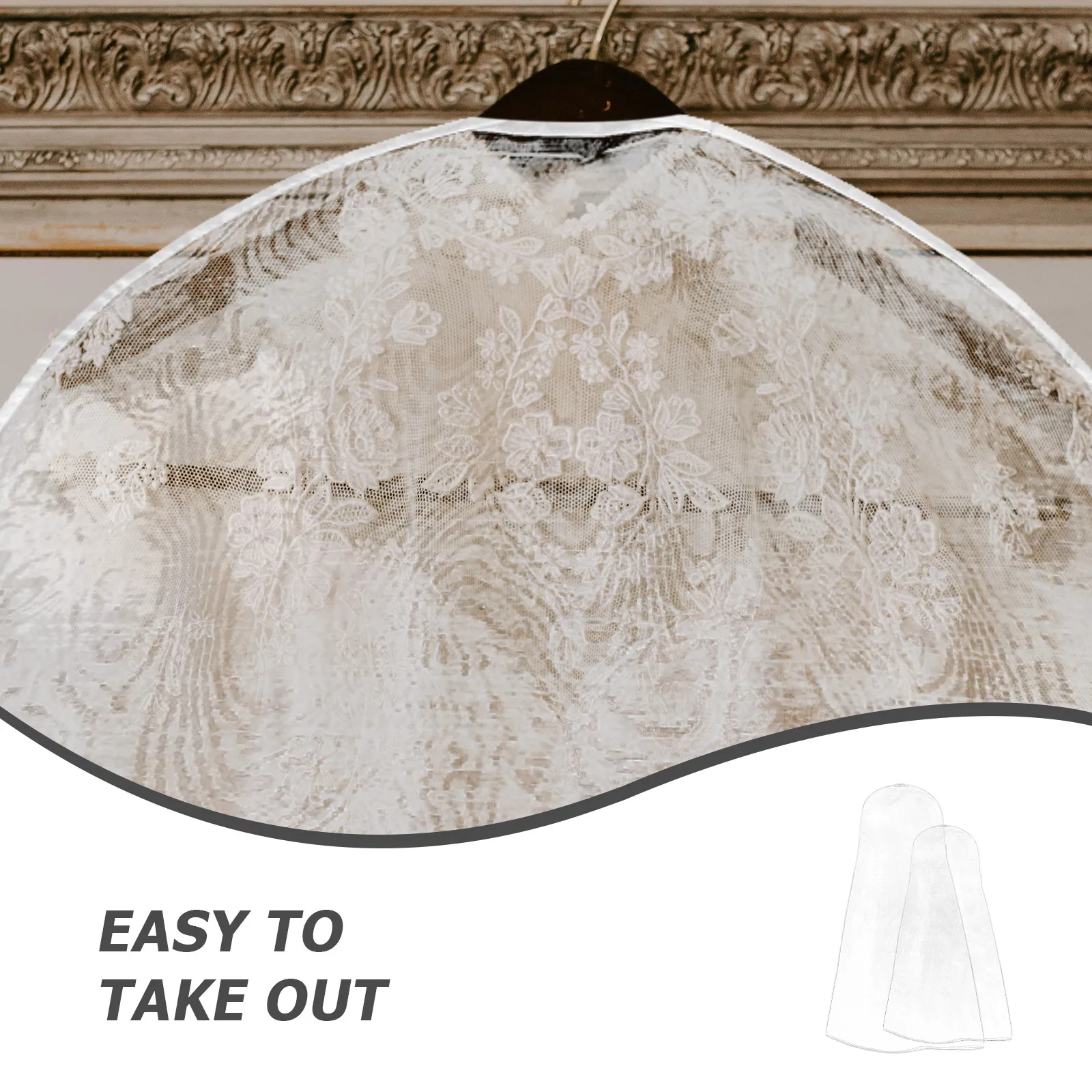2 Pcs Wedding Dress Dust Cover Suit Covers Garment Bags for Gowns Long Glass Yarn Hanging Clothes
2 Pcs Wedding Dress Dust Cover Suit Covers Garment Bags for Gowns Long Glass Yarn Hanging Clothes