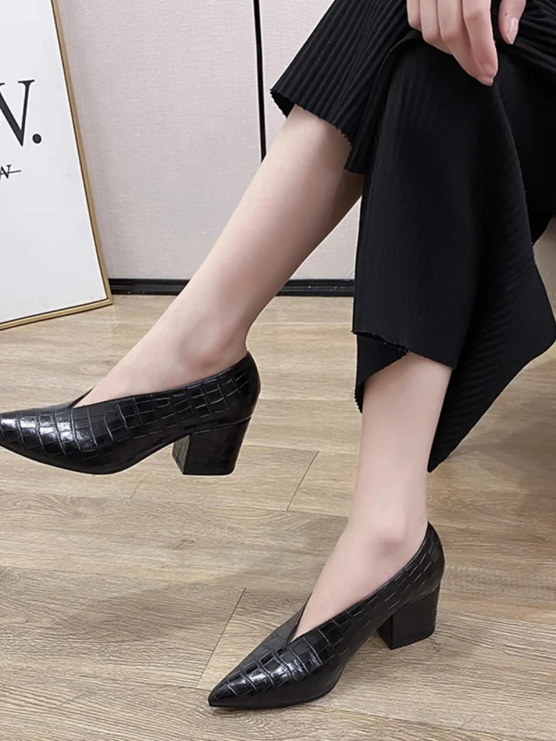 Vintage Autumn V Cut Design Chunky Heels Elegant Fashion All Matched Ladies Shoes Pointed Toe Dress Shoes Zapatos De Mujer A010
Vintage Autumn V Cut Design Chunky Heels Elegant Fashion All Matched Ladies Shoes Pointed Toe Dress Shoes Zapatos De Mujer A010