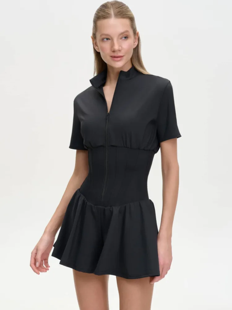 Blifanbo Zipper Short Sleeve Sports Bodysuit Women Rompers Summer Casual Bodycon Draped Ruched Female Bodysuits 2026 Summer New
Blifanbo Zipper Short Sleeve Sports Bodysuit Women Rompers Summer Casual Bodycon Draped Ruched Female Bodysuits 2026 Summer New