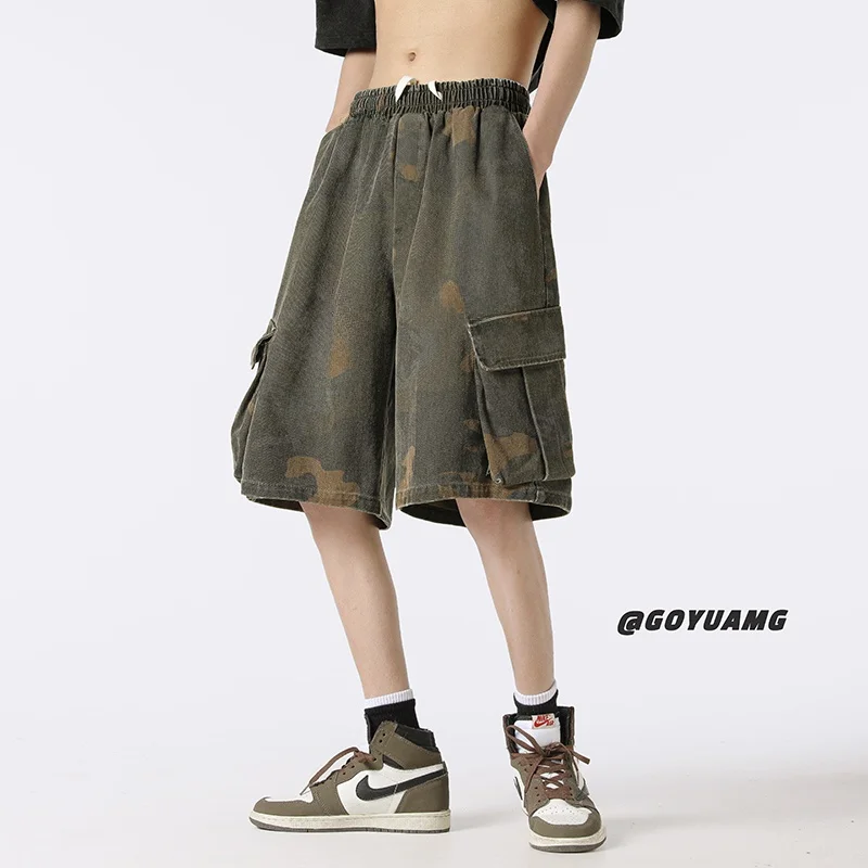 Camouflage orts Men's Summer Trendy Vintage Multi-ket Workwear Jeans Loose Straight Casual Five-Quarter Length orts
Camouflage orts Men's Summer Trendy Vintage Multi-ket Workwear Jeans Loose Straight Casual Five-Quarter Length orts