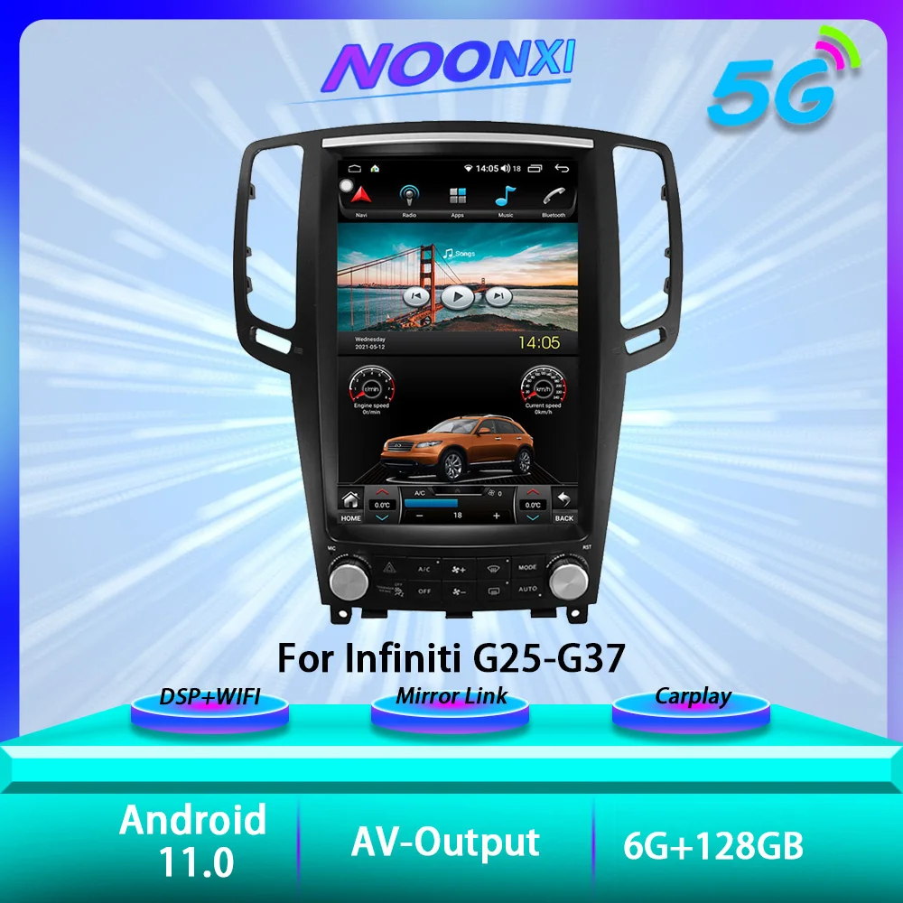 For Infiniti G25-G37 6+128GB Tesla Screen GPS 5G Wifi Navigation Android 11 Car Radio Stereo Multimedia Player Head Unit 2 Din
For Infiniti G25-G37 6+128GB Tesla Screen GPS 5G Wifi Navigation Android 11 Car Radio Stereo Multimedia Player Head Unit 2 Din