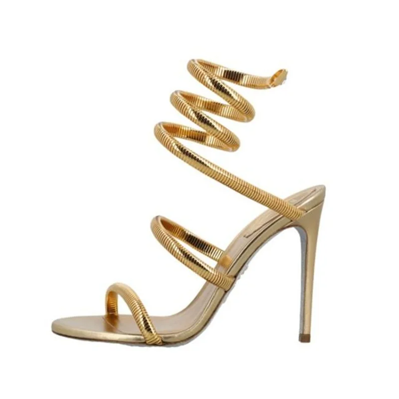 Golden Snake Shaped High Heel Sandals Serpentine Winding Party Bride Sandals Thin Heels Plus Size Summer Banquet Dress Shoes
Golden Snake Shaped High Heel Sandals Serpentine Winding Party Bride Sandals Thin Heels Plus Size Summer Banquet Dress Shoes