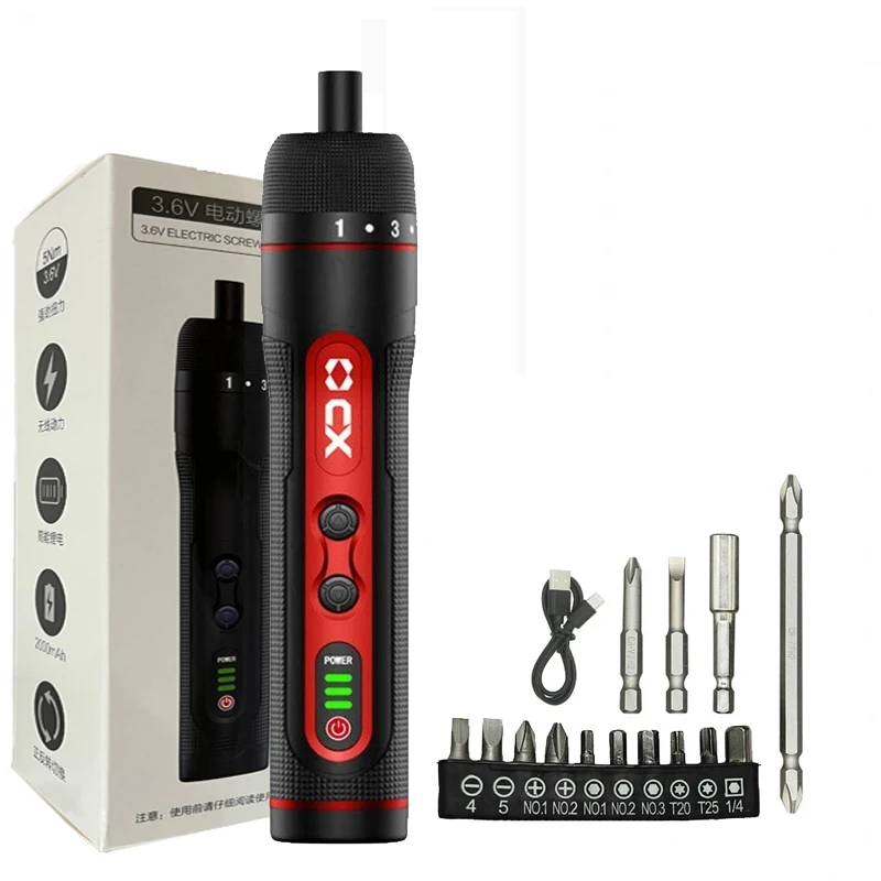 320r/min Household Ratchet Screwdriver Cordless Electric Screwdriver 3.6V 2000mAh Li-ion Battery Rechargeable Manual Mini Drill
320r/min Household Ratchet Screwdriver Cordless Electric Screwdriver 3.6V 2000mAh Li-ion Battery Rechargeable Manual Mini Drill