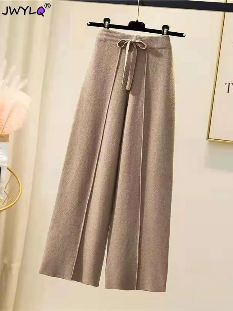 Drawstring Elegant Ladies Pants Casual Straight Pants Women Autumn Winter Loose Wide Leg Pants Trousers Female Streetwear 2023
Drawstring Elegant Ladies Pants Casual Straight Pants Women Autumn Winter Loose Wide Leg Pants Trousers Female Streetwear 2023