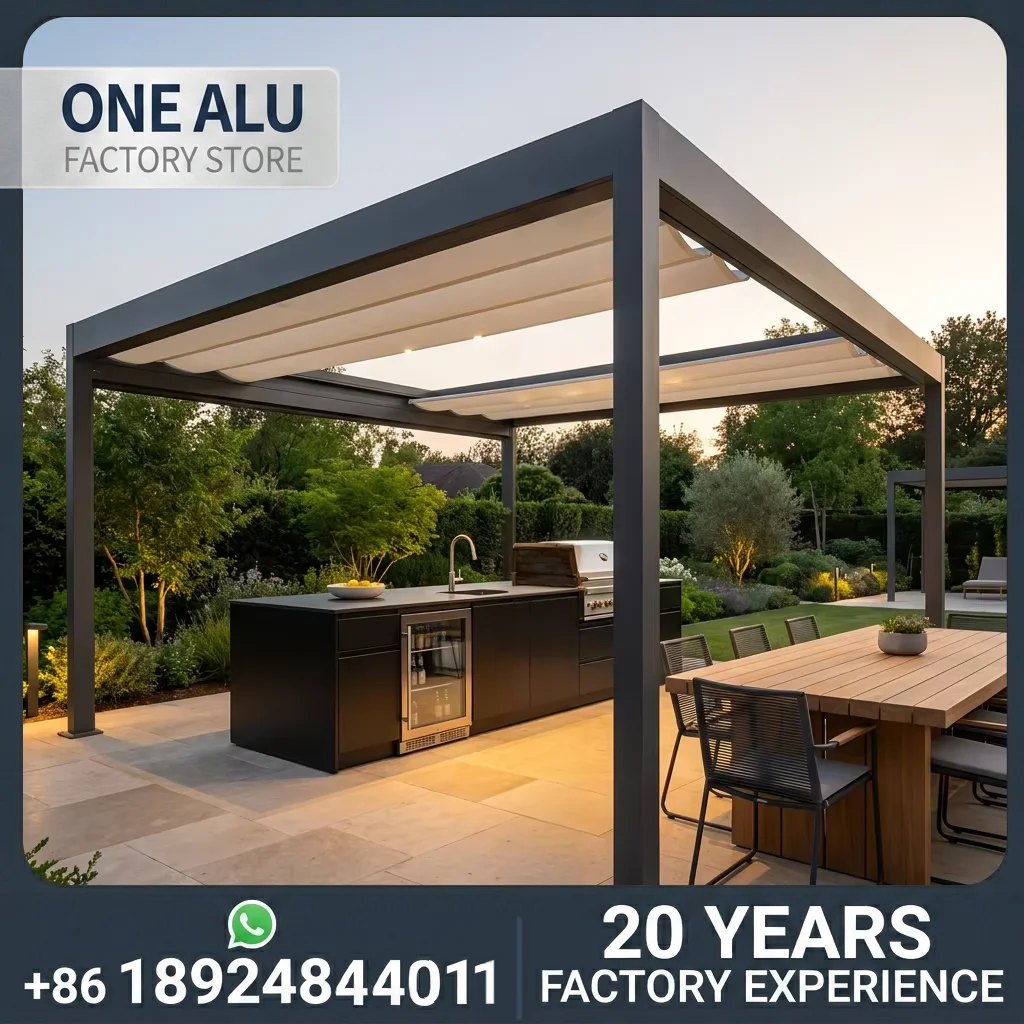 OneAlu PyroTable Premium Canopy: Fully-Integrated Motorized PVC Pergola and Modular Stainless Steel Barbecue Island
OneAlu PyroTable Premium Canopy: Fully-Integrated Motorized PVC Pergola and Modular Stainless Steel Barbecue Island