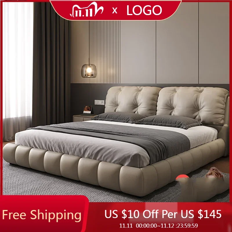 Italian Minimalist Bed Leather Modern Double Aesthetic Bed Headboards Unique Luxury Cama De Lujo Para Dormitorio Home Furniture
Italian Minimalist Bed Leather Modern Double Aesthetic Bed Headboards Unique Luxury Cama De Lujo Para Dormitorio Home Furniture
