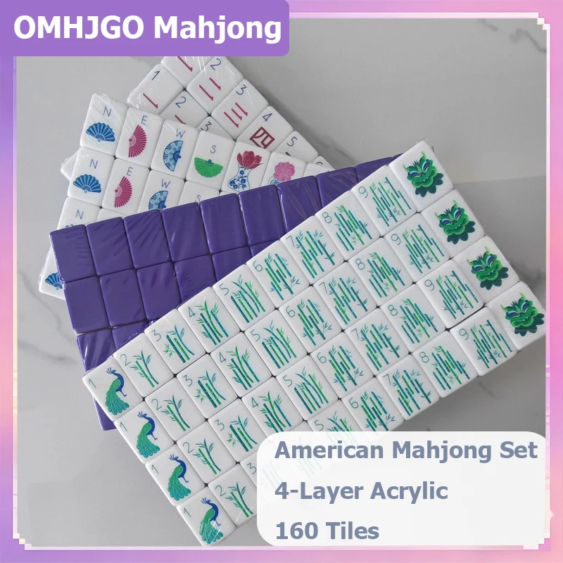OMHJGO Purple Green American Mahjong Set 4-Acrylic 160 Mahjong Tiles with Joker Portable Mah Jongg Travel Family Party Game Gift
OMHJGO Purple Green American Mahjong Set 4-Acrylic 160 Mahjong Tiles with Joker Portable Mah Jongg Travel Family Party Game Gift