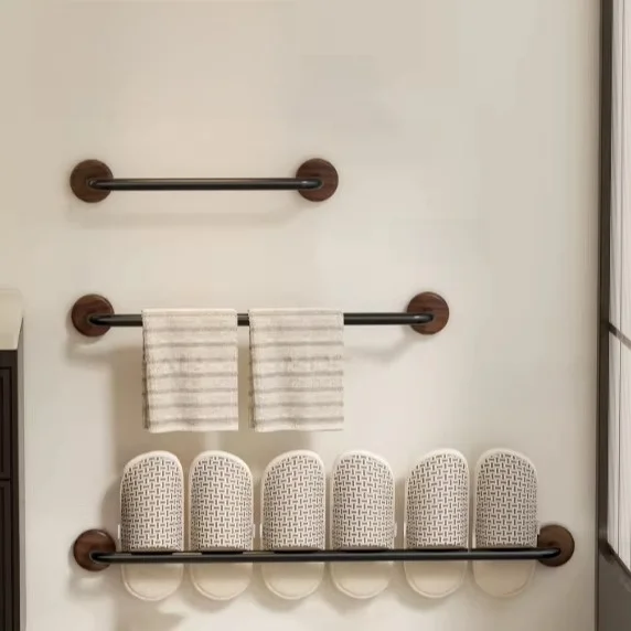 Bathroom Multi-Function Integrated Walnut Wooden Slipper Rack Wall-Mounted No-Drilling Storage Organizer Essential Home Goods
Bathroom Multi-Function Integrated Walnut Wooden Slipper Rack Wall-Mounted No-Drilling Storage Organizer Essential Home Goods