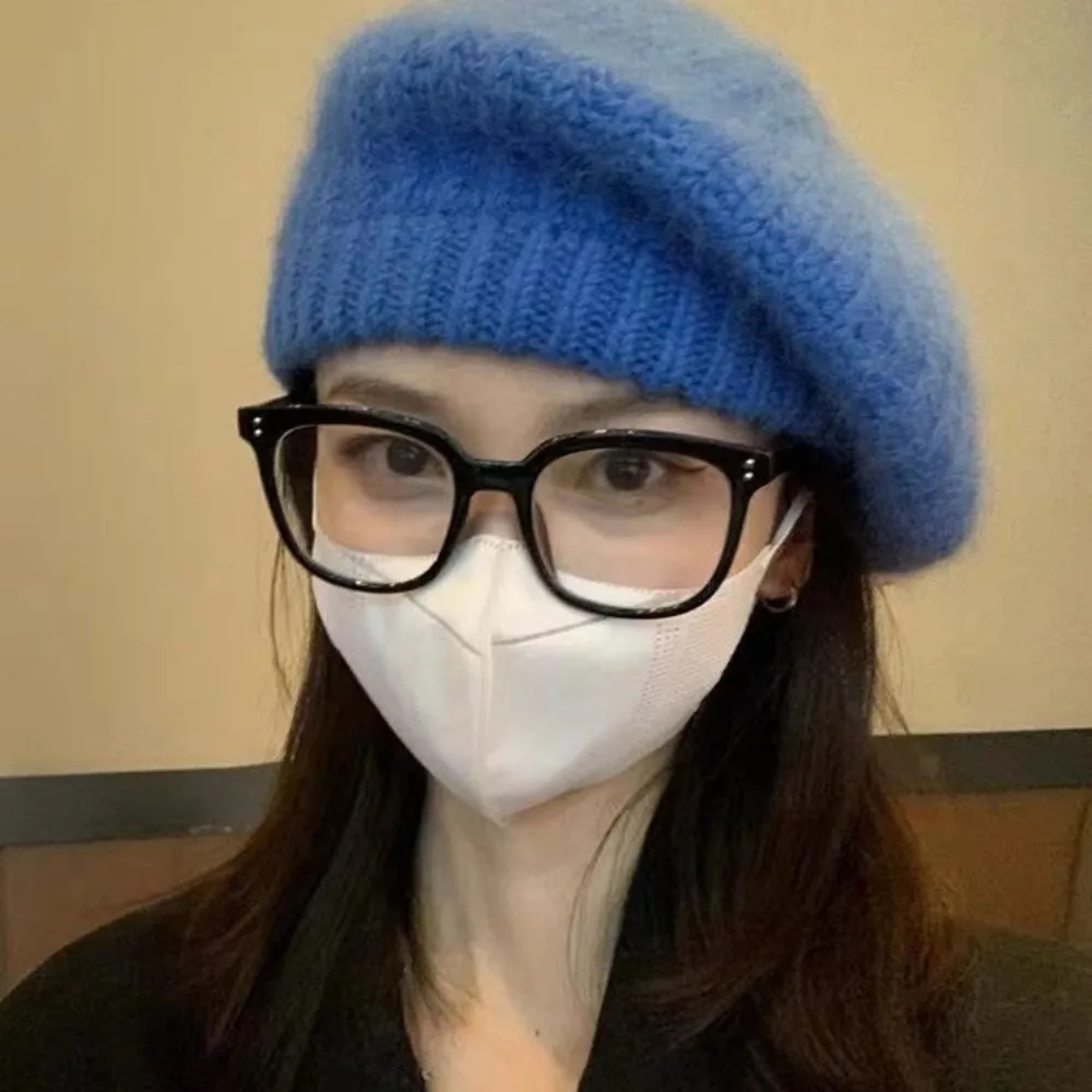 Fashion Wool Mohair Beret Warm Solid Color Knitted Beanie Cap Korean Style Big Head Circumference Painter Hat Girls
Fashion Wool Mohair Beret Warm Solid Color Knitted Beanie Cap Korean Style Big Head Circumference Painter Hat Girls