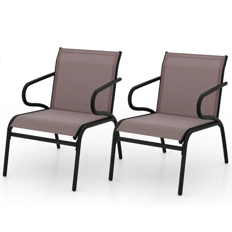 Modern Patio Chairs Set of 2 with Breathable Fabric for Porch-Coffee
Modern Patio Chairs Set of 2 with Breathable Fabric for Porch-Coffee