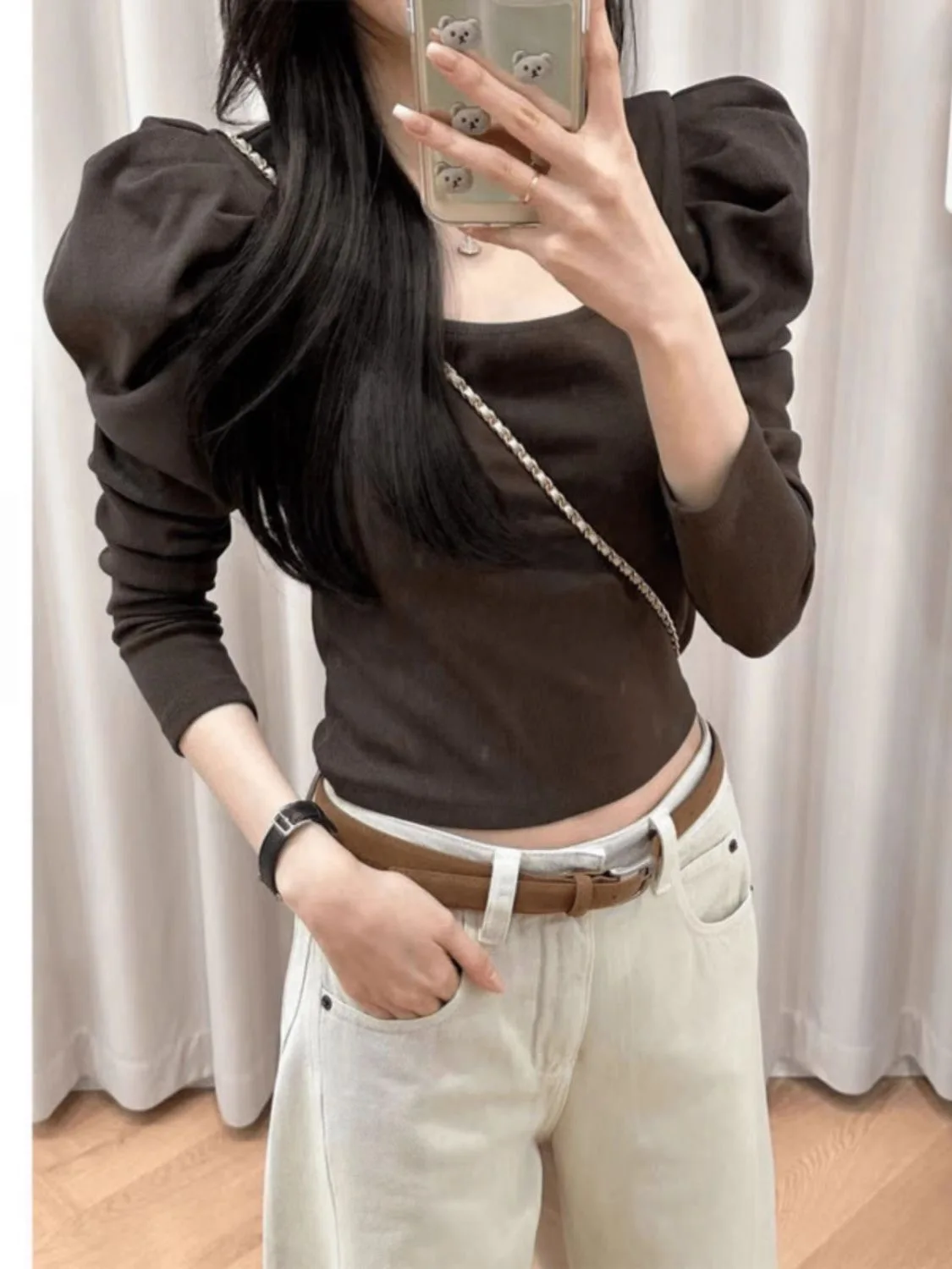 Early Autumn Women's Slim Fit Knitwear Square Collar Long Sleeve Bubble Sleeve Fashionable Elegant Style Versatile Slimming Top
Early Autumn Women's Slim Fit Knitwear Square Collar Long Sleeve Bubble Sleeve Fashionable Elegant Style Versatile Slimming Top