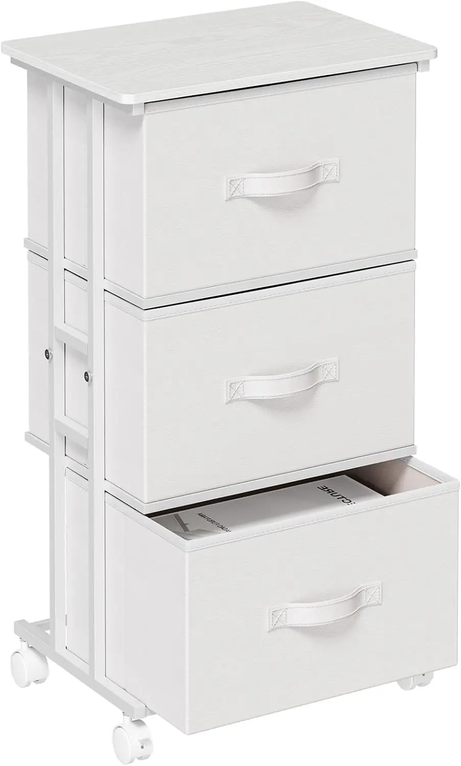 3 Drawer Fabric Dresser with Wheels, Storage Cabinet Organizer with Removable Drawers, Rolling Chest with Steel Frame for Bed
3 Drawer Fabric Dresser with Wheels, Storage Cabinet Organizer with Removable Drawers, Rolling Chest with Steel Frame for Bed
