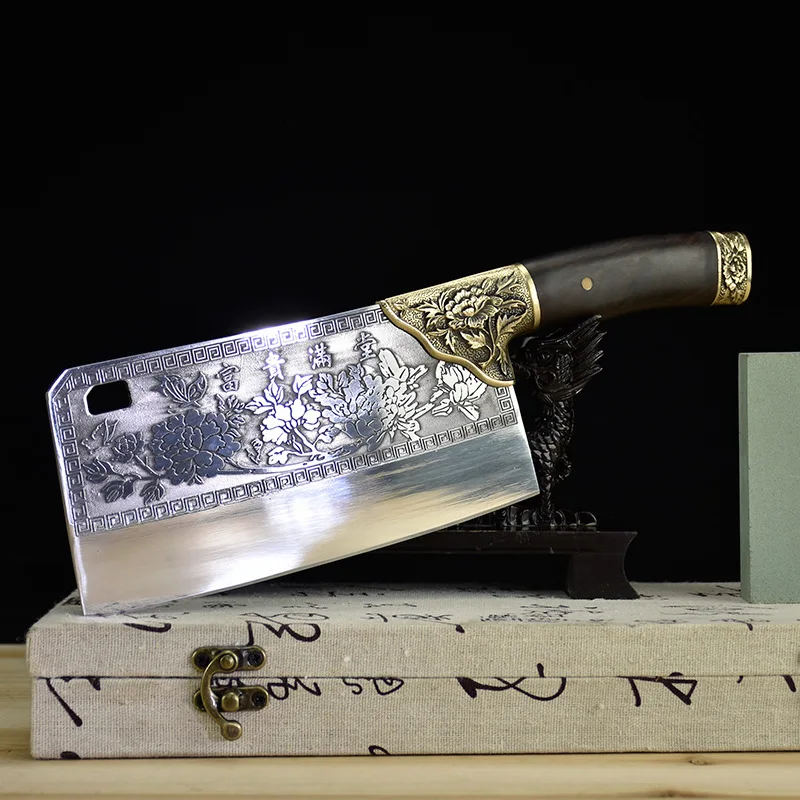 7.7 Inch Chopper Knife Copper Decor Ebony Handle Sharp Chef Cleaver Slicing Handmade Forged Kitchen Knives Meat Poultry Tools
7.7 Inch Chopper Knife Copper Decor Ebony Handle Sharp Chef Cleaver Slicing Handmade Forged Kitchen Knives Meat Poultry Tools