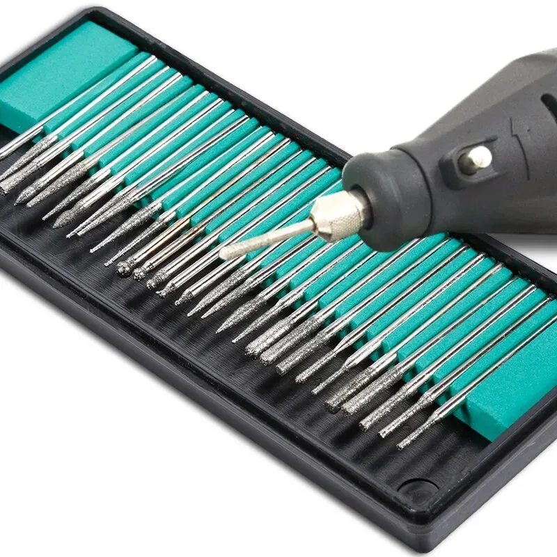 30Pcs 3mm Shank Diamond Burs Set with Box for Dremel Electric Grinder Power Tool Accessories Abrasive Tools
30Pcs 3mm Shank Diamond Burs Set with Box for Dremel Electric Grinder Power Tool Accessories Abrasive Tools