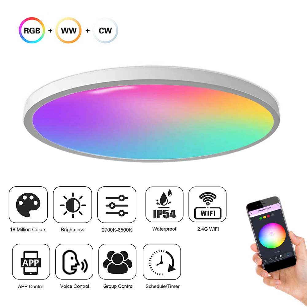 Zemismart Zigbee Smart Ceiling Lamp LED Light 24W RGBCW Dimmable Mounting Lamp Alexa Google Home Control Indoor Decoration
Zemismart Zigbee Smart Ceiling Lamp LED Light 24W RGBCW Dimmable Mounting Lamp Alexa Google Home Control Indoor Decoration