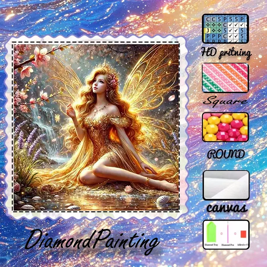 1 piece - 5D-DIY - Flocking cloth - Special drill - Diamond painting set - Fairy, flower - Mosaic - Diamond art
1 piece - 5D-DIY - Flocking cloth - Special drill - Diamond painting set - Fairy, flower - Mosaic - Diamond art