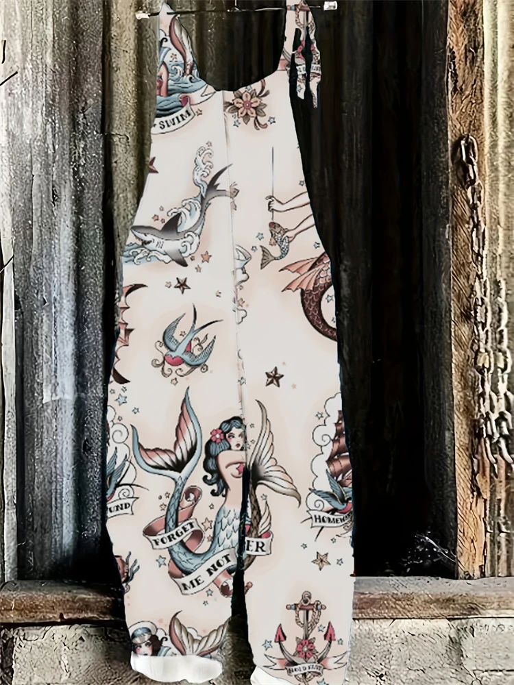 Ocean 3D Mermaid Print Adjustable Jumpsuit Summer Street Fashion Trend Elegant Women Suspender Pants Plus Size Women's
Ocean 3D Mermaid Print Adjustable Jumpsuit Summer Street Fashion Trend Elegant Women Suspender Pants Plus Size Women's