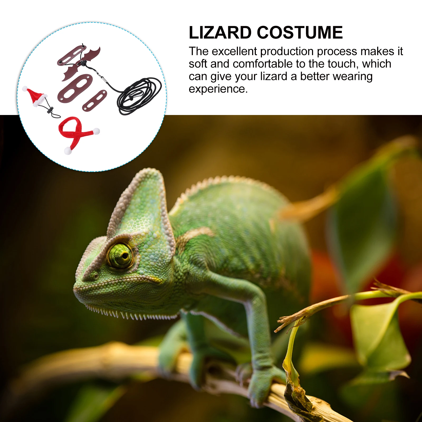 1Set Lizard Santa Costume Kit Christmas Scarf Hat Leash Decor Pet Lizard Holiday Party Outfit Pet Scarf Bearded Dragon Costume 
1Set Lizard Santa Costume Kit Christmas Scarf Hat Leash Decor Pet Lizard Holiday Party Outfit Pet Scarf Bearded Dragon Costume