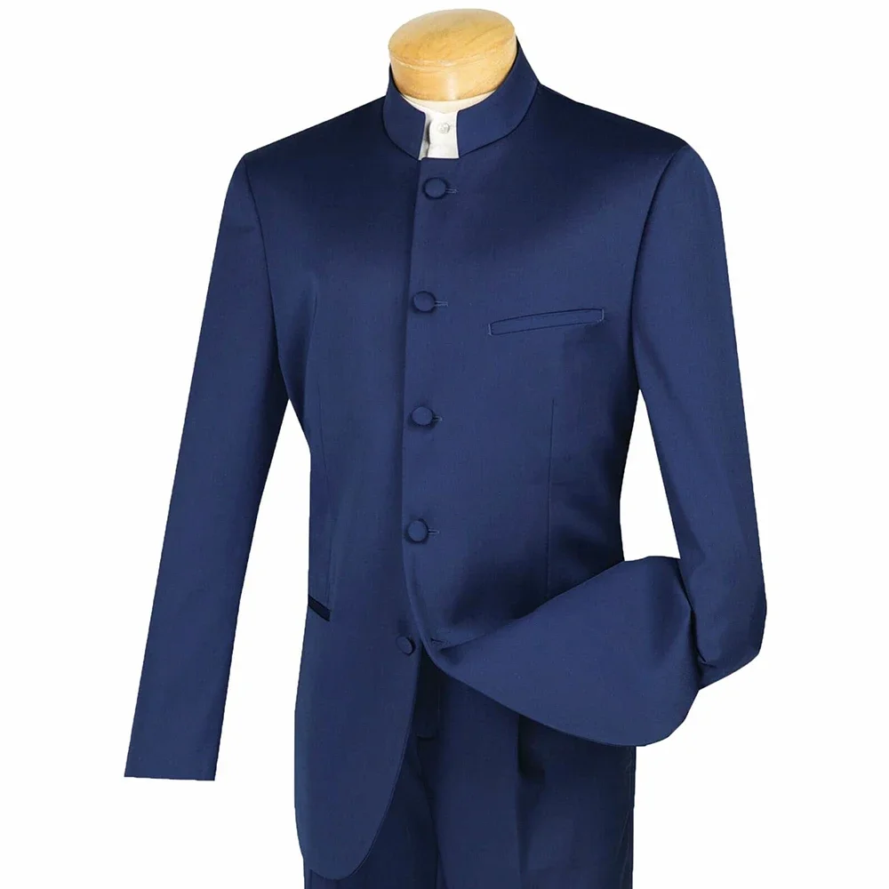 Casual Smoking Suits for Men Blue 2 Piece Jacket Pants Stand Lapel Home Full Set Skinny Blazer Customized Ropa Para Hombre 2024
Casual Smoking Suits for Men Blue 2 Piece Jacket Pants Stand Lapel Home Full Set Skinny Blazer Customized Ropa Para Hombre 2024