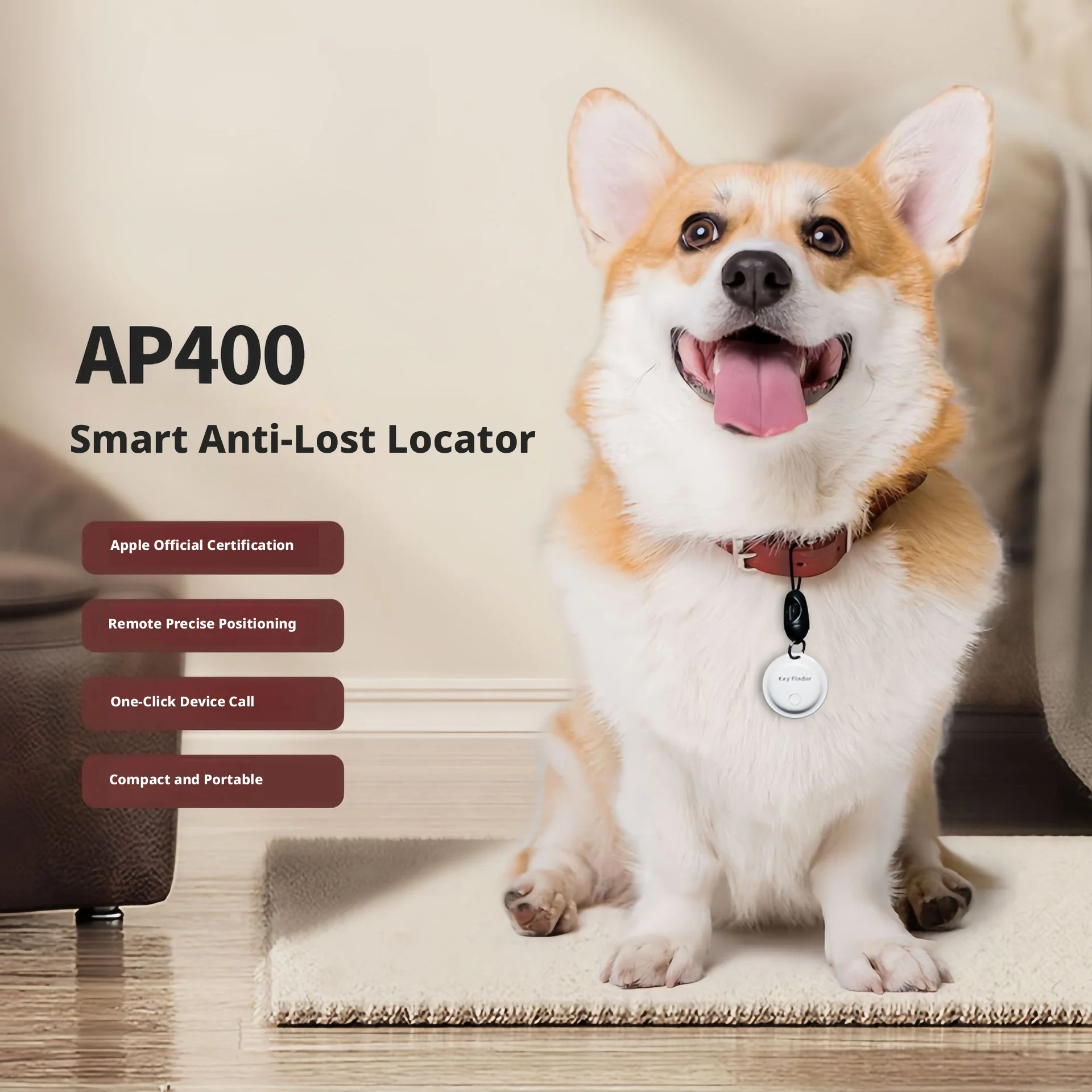 SHINEKNOT Ap400 Pet Locator Anti-Lost Tracker For Cats And Dogs Compatible With Apple Button Finder
SHINEKNOT Ap400 Pet Locator Anti-Lost Tracker For Cats And Dogs Compatible With Apple Button Finder